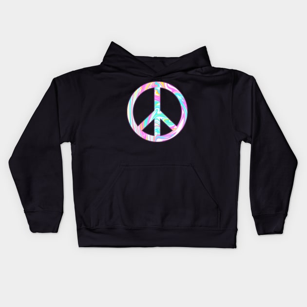 PSYCHEDELIC PEACE SYMBOL Kids Hoodie by SquareClub